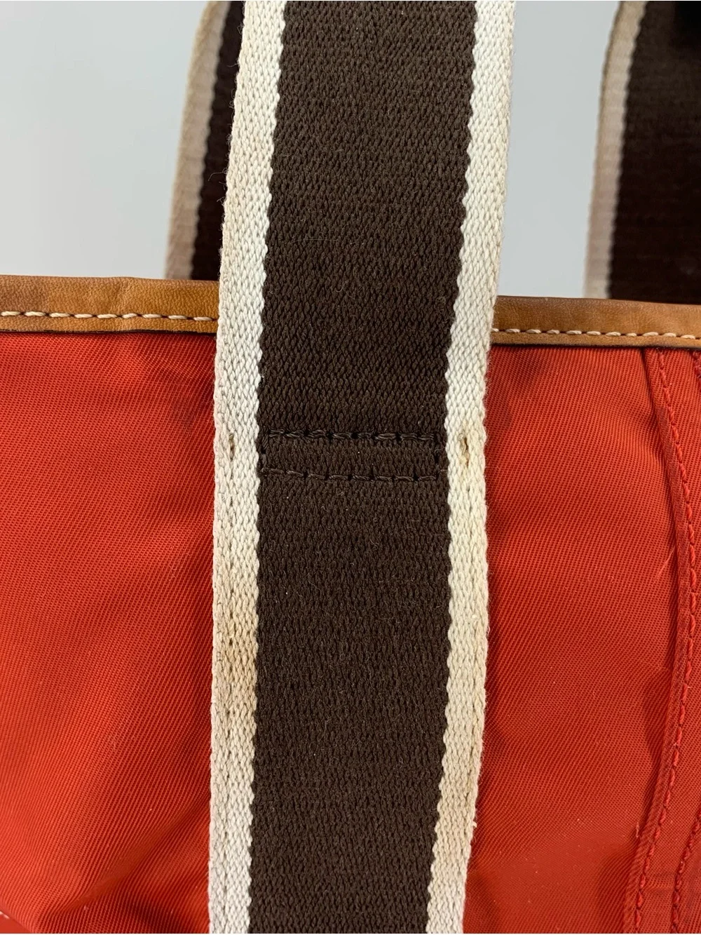 Coach Hampton Mini Tote 6260 Orange Nylon Leather Trim Y2K
